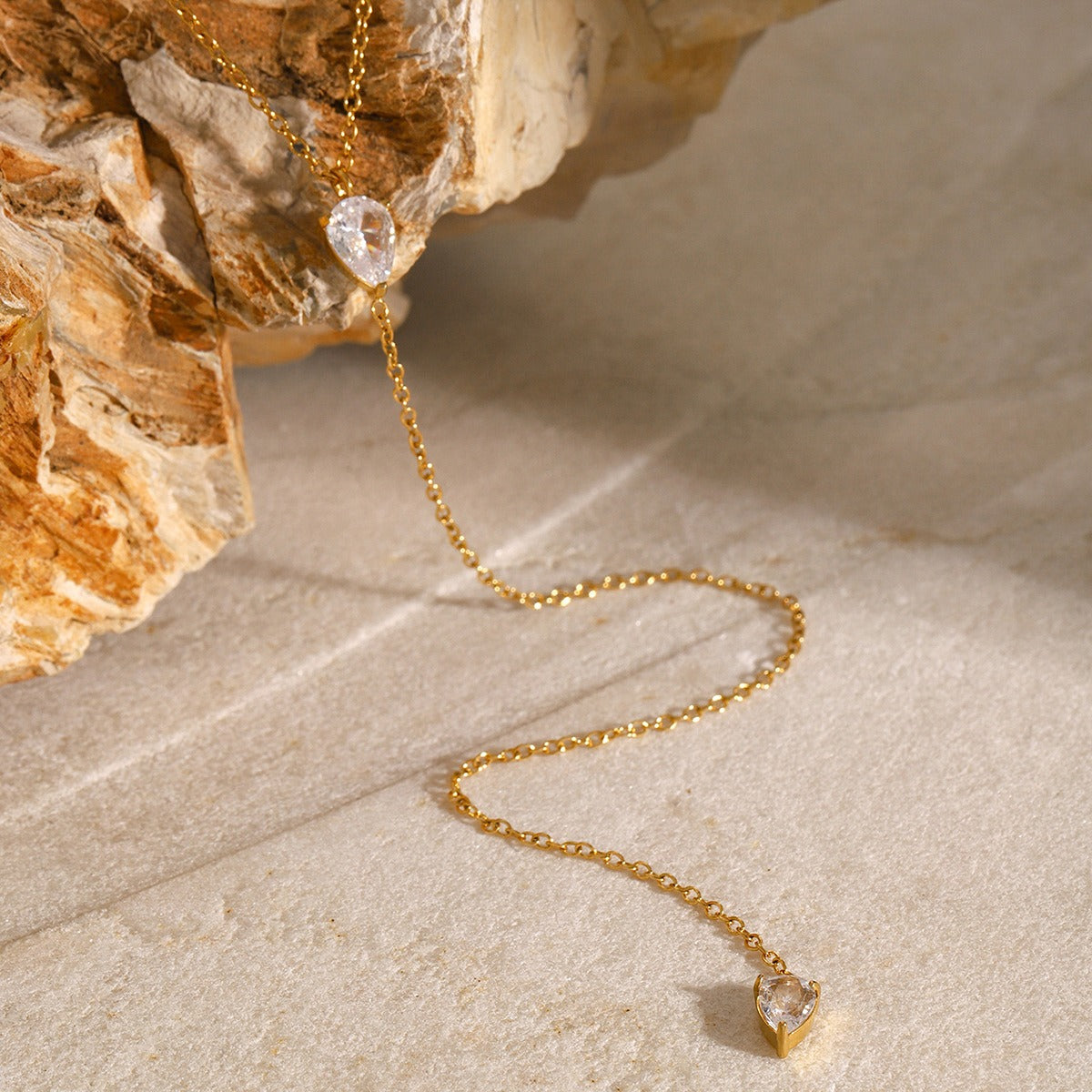 Collier femme fantaisie long – Acier inoxydable doré pour femme