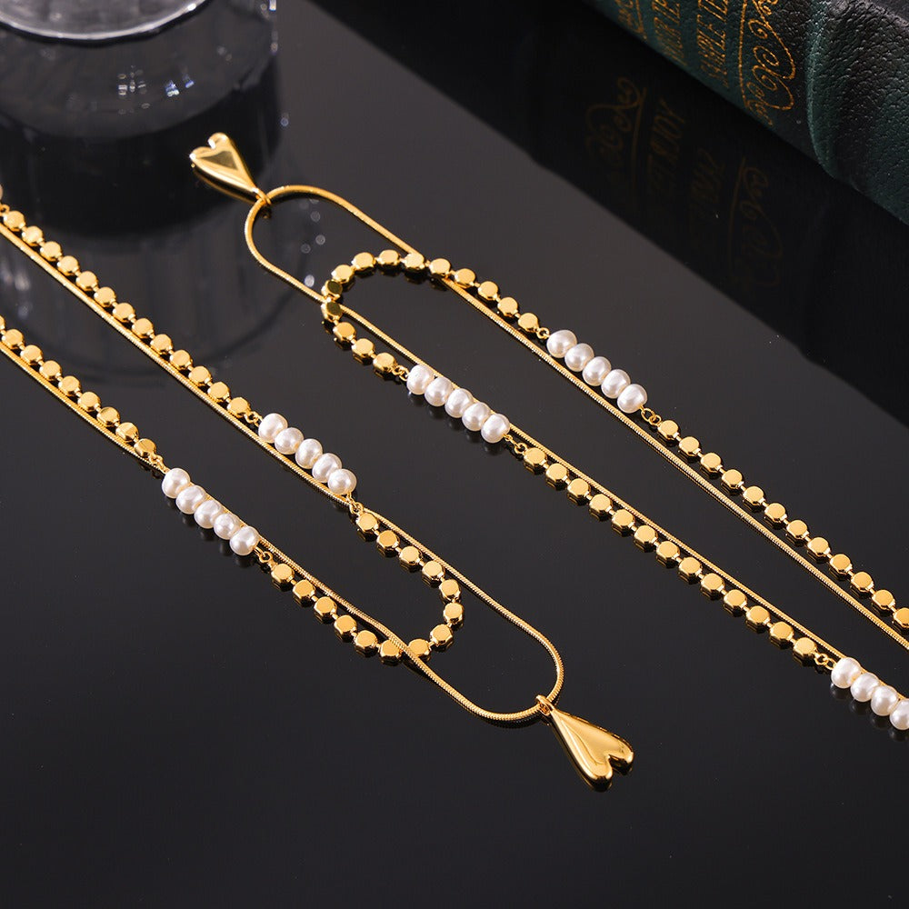 Collier long coeur