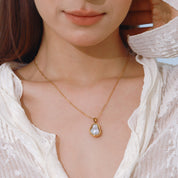 Collier mariage perle – Acier inoxydable doré et perle naturelle