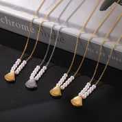 Collier perle et coquillage