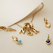 Collier personnalisé lettres et pierres de naissance cœur