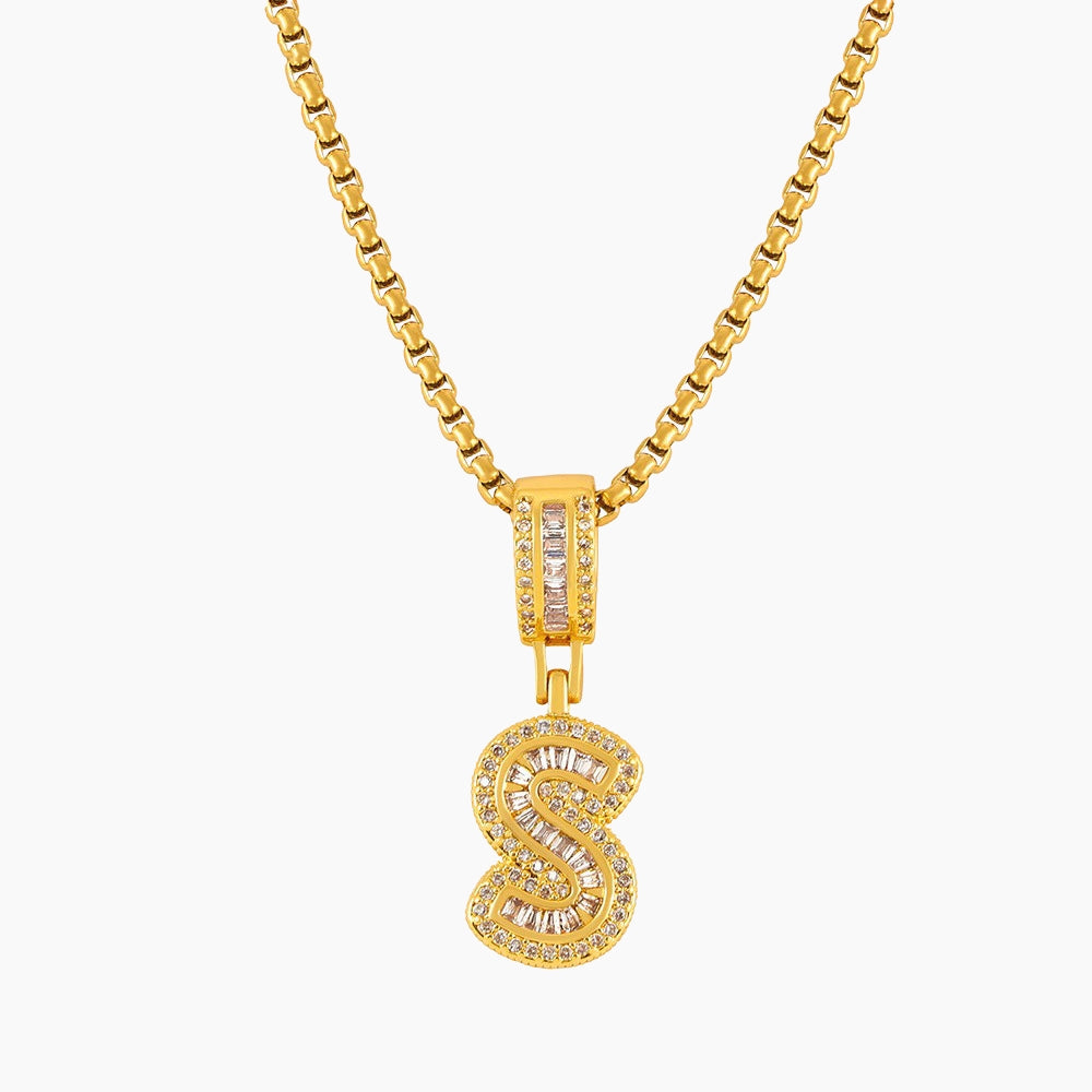 collier charms lettre