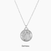 collier médaille argent gémeaux