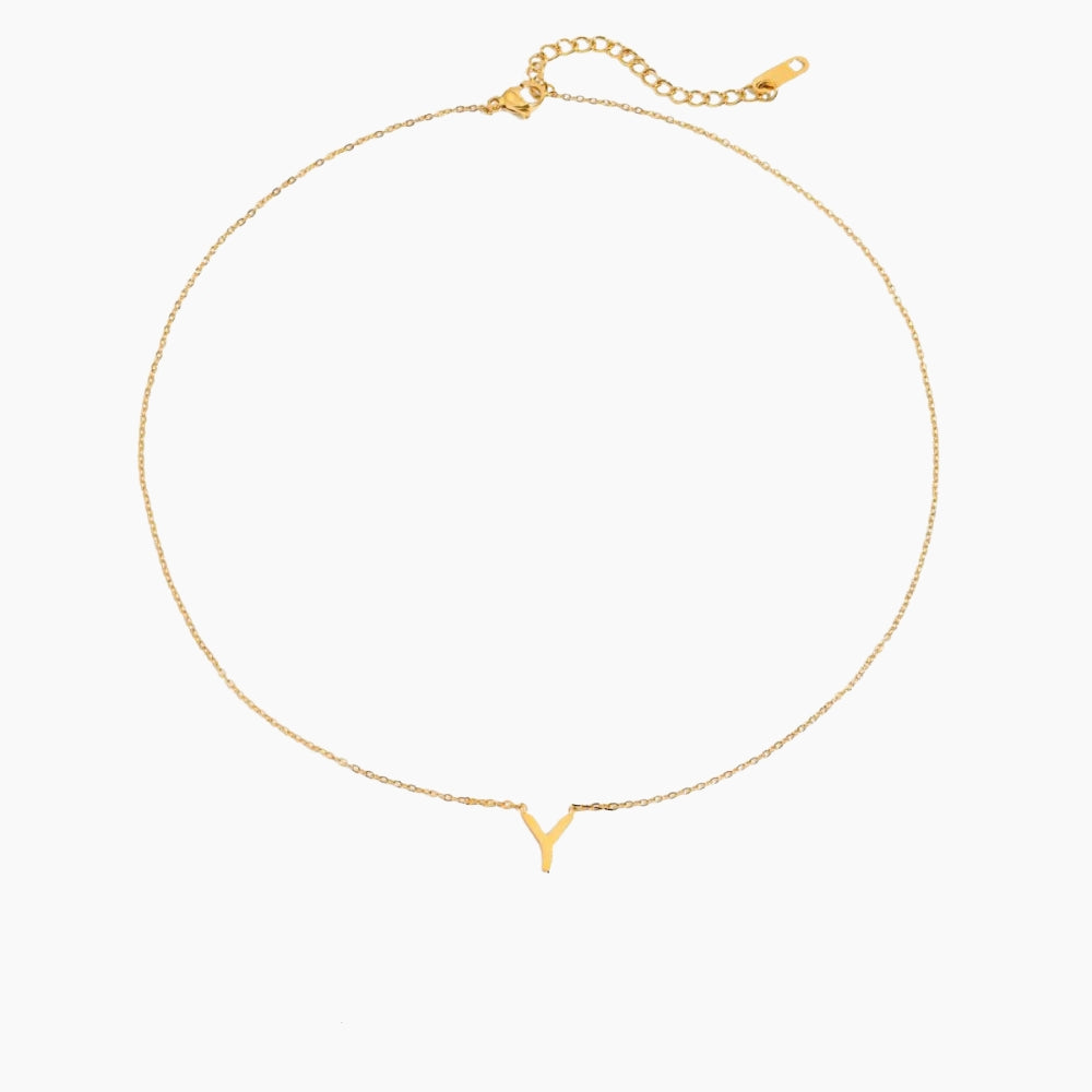 collier initiale or rose