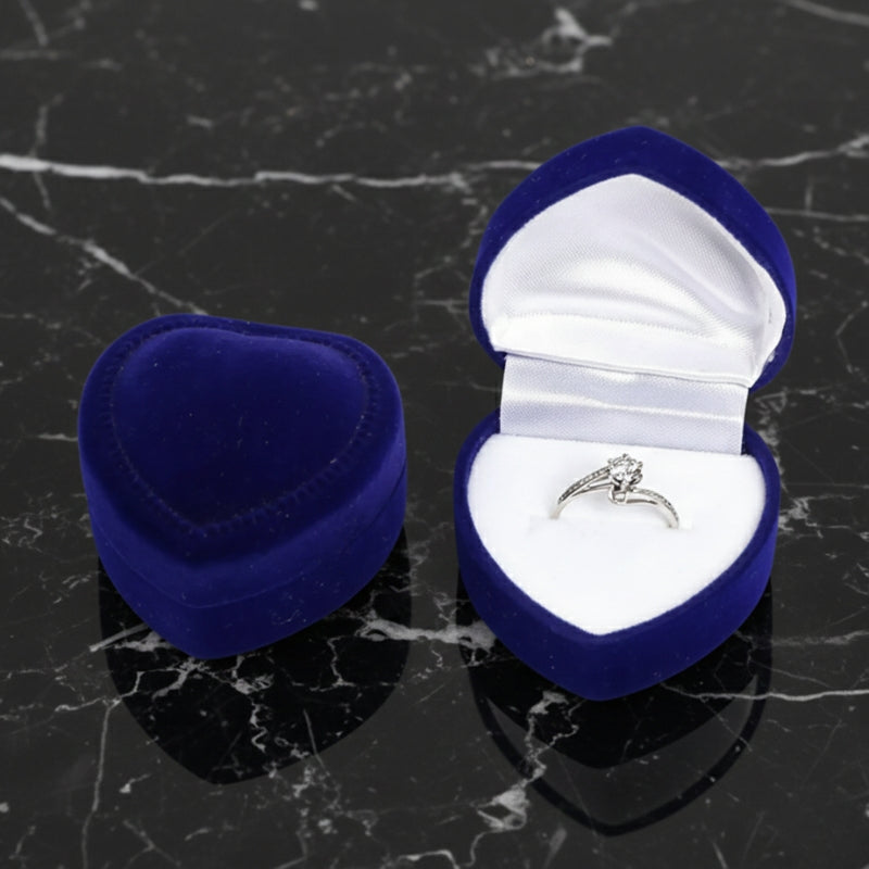 Écrin bague coeur bleu saphir, ecrin bague demande en mariage