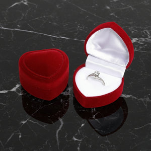 Écrin bague coeur rouge bordeaux