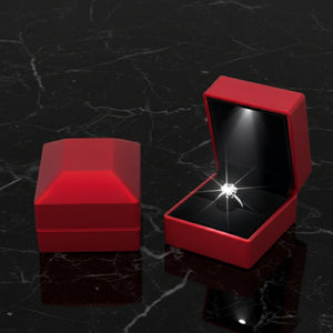 Écrin bague lumineux LED rouge