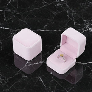 Écrin bague velours rose