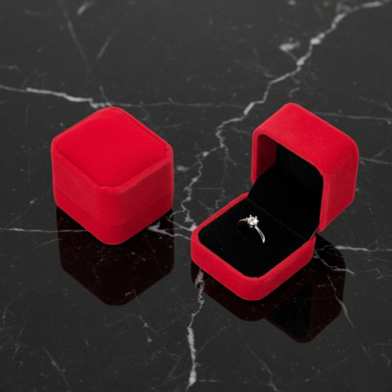 Écrin bague velours rouge, achat ecrin bague