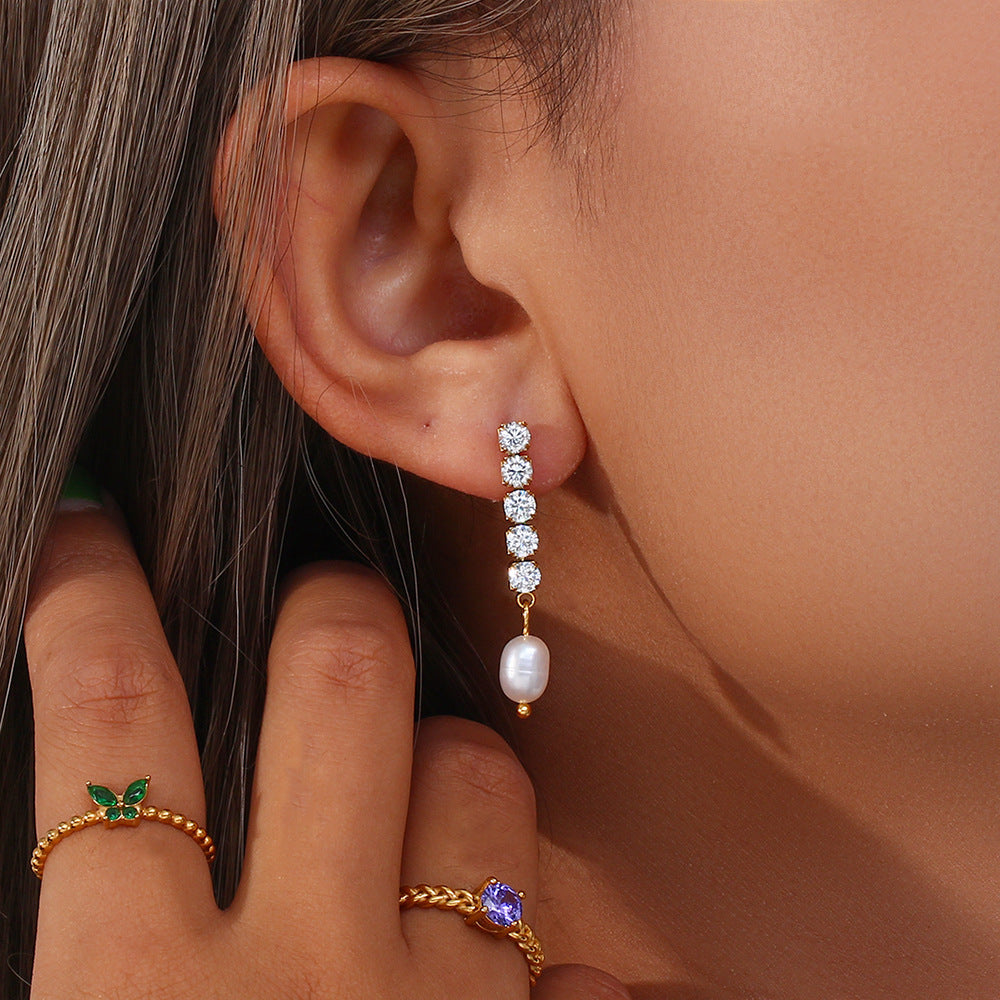 boucle d'oreille perles pendante​