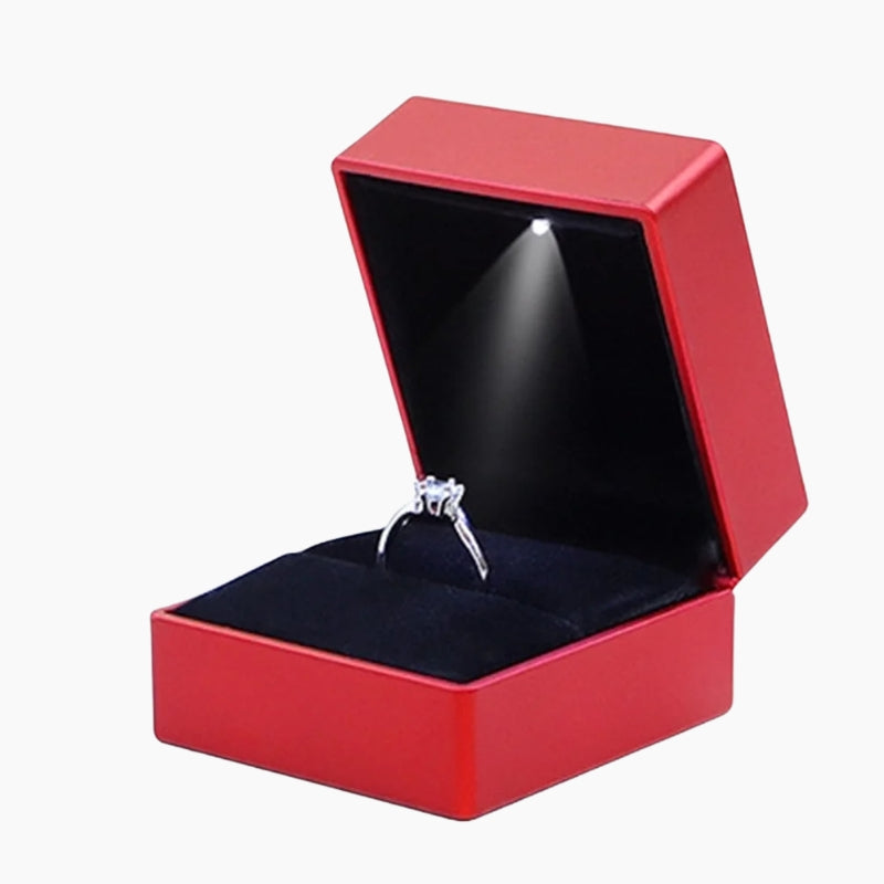 Écrin bague lumineux LED rouge