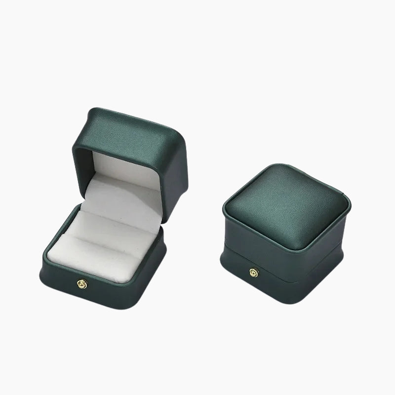 Écrin bague similicuir vert, ecrin bague tiffany​, ecrin bague vif d'or, ecrin bague fiancaille original