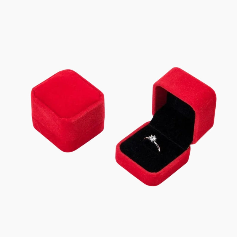 Écrin bague velours rouge, achat ecrin bague