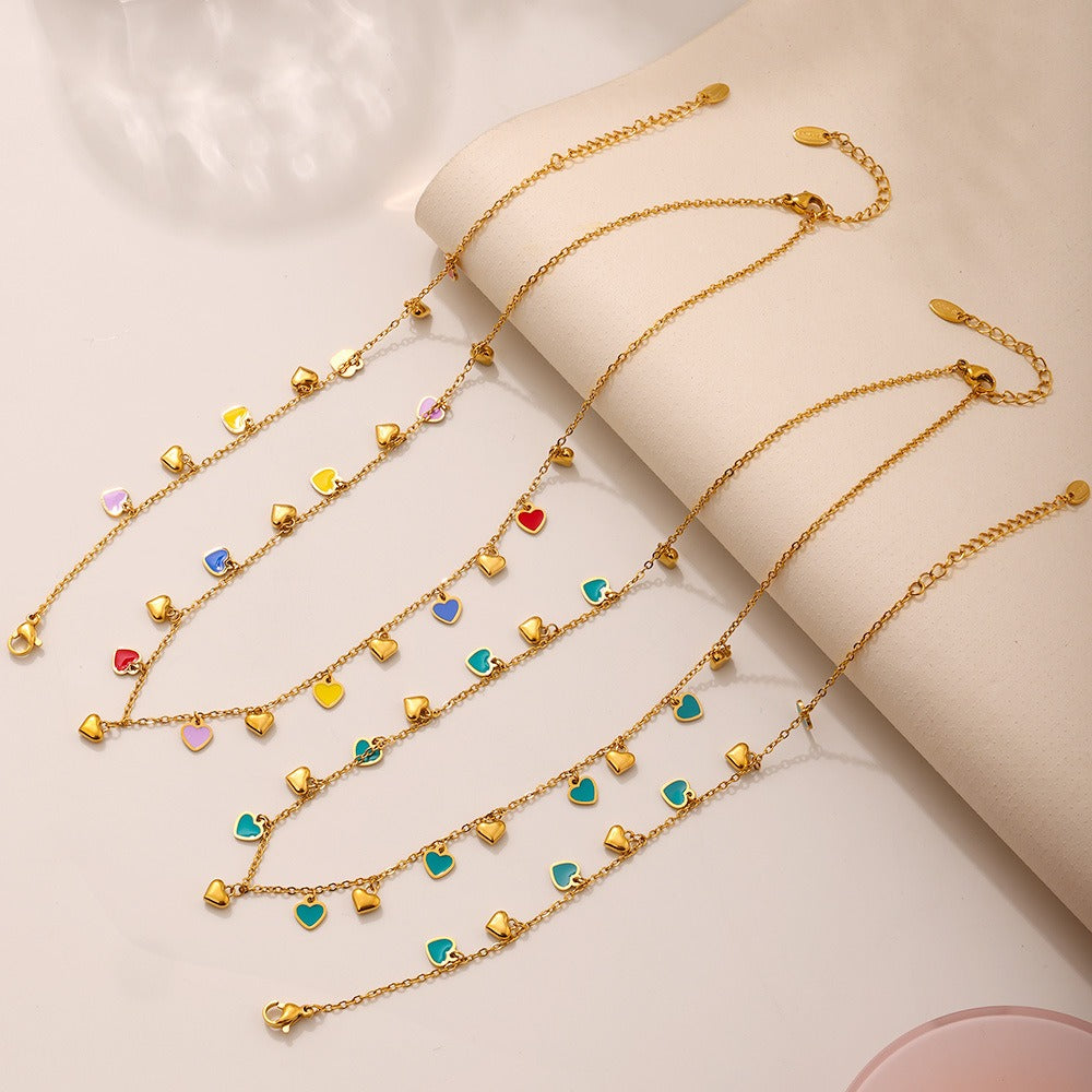 Parure coeur multicolore