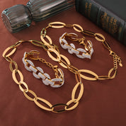 Parure chaîne grosse maille dorée