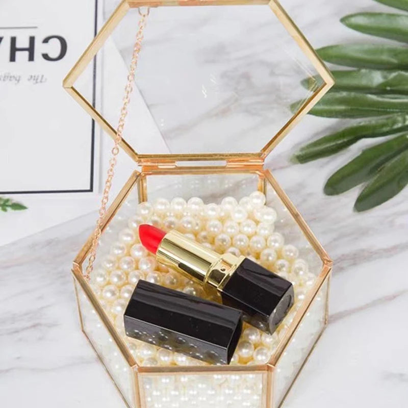 Porte alliance chic et glamour en verre doré