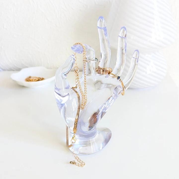 Support transparent en forme de main pour organiser vos bagues
