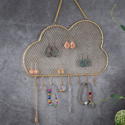 Porte bijoux mural nuage design en métal pour un rangement organisé