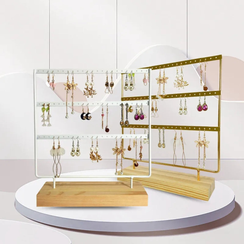 Support boucles d’oreilles en métal stable pour un rangement organisé