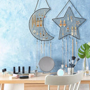 Support mural lune et étoile pour bijoux en quatre modèles différents, pendentif porte photo le manège à bijoux